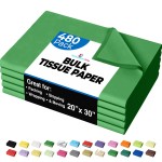 Party Solids Emerald Green Tissue Paper for Gift Bags - 20 X 30 Bulk Tissue Paper Green 480 Sheets - 10lb Newsprint for Packing, Birthday Gift Box Filler, Packing Supplies for Moving Supplies