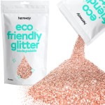 Hemway Eco Friendly Biodegradable Glitter 100g / 3.5oz Bio Cosmetic Safe Sparkle Vegan for Face, Eyeshadow, Body, Hair, Nail and Festival Makeup, Craft - Chunky (1/40 0.025 0.6mm) - Rose Gold