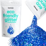 Hemway Eco Friendly Biodegradable Glitter 100g / 3.5oz Bio Cosmetic Safe Sparkle Vegan for Face, Eyeshadow, Body, Hair, Nail and Festival - Extra Chunky (1/24 0.040 1mm) - Sapphire Blue Holographic