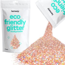 Hemway Biodegradable Glitter Eco Friendly - 100g/3.5oz Bio Cosmetic Safe Sparkle Vegan for Face Eyeshadow Body Hair Festival Makeup Craft - Chunky (1/40 0.025 0.6mm) - Rose Gold Holographic