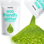 Hemway Eco Friendly Biodegradable Glitter 100g / 3.5oz Bio Cosmetic Safe Sparkle Vegan for Face, Eyeshadow, Body, Hair, Nail and Festival Makeup, Craft - Ultrafine (1/128 0.008 0.2mm) - Lime Green