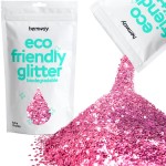 Hemway Biodegradable Glitter Eco Friendly - 100g/3.5oz Bio Cosmetic Safe Sparkle Vegan for Face Eyeshadow Body Hair Festival Makeup Craft - Super Chunky (1/8 0.125 3mm) - Rose Pink