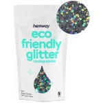 Hemway Eco Friendly Biodegradable Glitter 100g / 3.5oz Bio Cosmetic Safe Sparkle Vegan for Face, Eyeshadow, Body, Hair, Nail and Festival - Super Chunky (1/8 0.125 3mm) - Gun Metal Grey Holographic