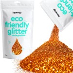 Hemway Eco Friendly Biodegradable Glitter 100g / 3.5oz Bio Cosmetic Safe Sparkle Vegan for Face, Eyeshadow, Body, Hair, Nail and Festival Makeup, Craft - Fine (1/64 0.015 0.4mm) - Copper