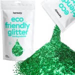 Hemway Eco Friendly Biodegradable Glitter 100g / 3.5oz Bio Cosmetic Safe Sparkle Vegan for Face, Eyeshadow, Body, Hair, Nail and Festival Makeup - Extra Chunky (1/24 0.040 1mm) - Emerald Green