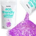 Hemway Eco Friendly Biodegradable Glitter 100g / 3.5oz Bio Cosmetic Safe Sparkle Vegan for Face, Eyeshadow, Body, Hair, Nail and Festival Makeup - Extra Chunky (1/24 0.040 1mm) - Lavender Purple