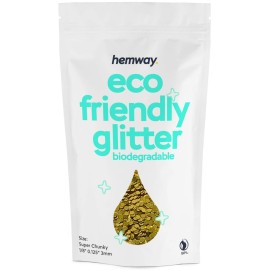 Hemway Biodegradable Glitter Eco Friendly - 100g/3.5oz Bio Cosmetic Safe Sparkle Vegan for Face Eyeshadow Body Hair Festival Makeup Craft - Super Chunky (1/8 0.125 3mm) - Gold
