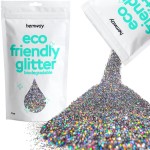 Hemway Eco Friendly Biodegradable Glitter 100g / 3.5oz Bio Cosmetic Safe Sparkle Vegan for Face, Eyeshadow, Body, Hair, Nail and Festival - Fine (1/64 0.015 0.4mm) - Gun Metal Grey Holographic