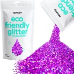 Hemway Eco Friendly Biodegradable Glitter 100g / 3.5oz Bio Cosmetic Safe Sparkle Vegan for Face, Eyeshadow, Body, Hair, Nail and Festival Makeup - Extra Chunky (1/24 0.040 1mm) - Purple Holographic