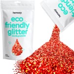 Hemway Eco Friendly Biodegradable Glitter 100g / 3.5oz Bio Cosmetic Safe Sparkle Vegan for Face, Eyeshadow, Body, Hair, Nail and Festival Makeup - Extra Chunky (1/24 0.040 1mm) - Red Holographic