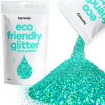 Hemway Biodegradable Glitter Eco Friendly - 100g/3.5oz Bio Cosmetic Safe Sparkle Vegan for Face Eyeshadow Body Hair Festival Makeup Craft - Fine (1/64 0.015 0.4mm) - Turquoise Blue Holographic