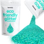 Hemway Eco Friendly Biodegradable Glitter 100g / 3.5oz Bio Cosmetic Safe Sparkle Vegan For Face, Eyeshadow, Body, Hair, Nail And Festival - Ultrafine (1/128 0.008 0.2mm) - Turquoise Blue Holographic