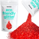 Hemway Eco Friendly Biodegradable Glitter 100g / 3.5oz Bio Cosmetic Safe Sparkle Vegan for Face, Eyeshadow, Body, Hair, Nail and Festival Makeup, Craft - Extra Chunky (1/24 0.040 1mm) - Red
