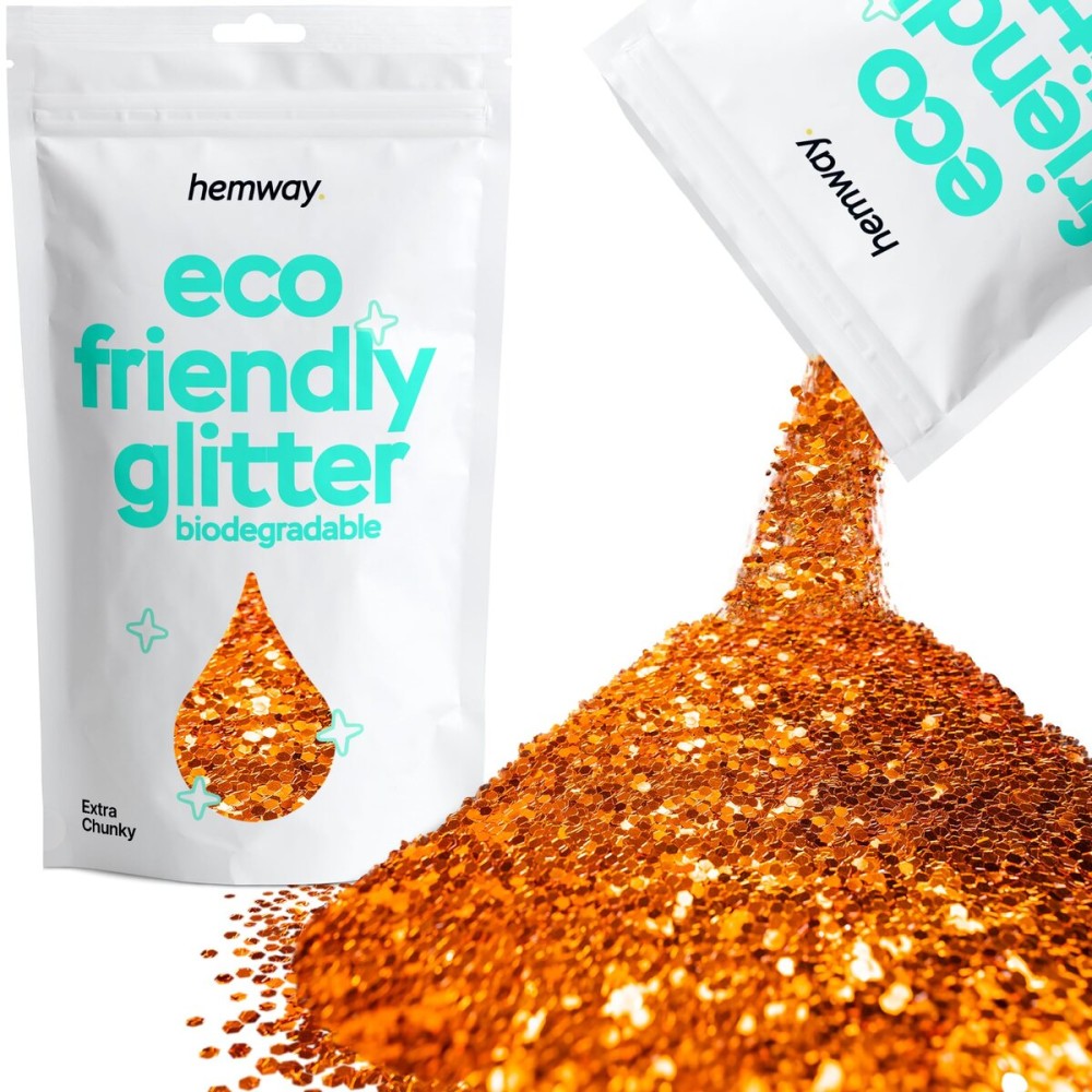 Hemway Eco Friendly Biodegradable Glitter 100g / 3.5oz Bio Cosmetic Safe Sparkle Vegan for Face, Eyeshadow, Body, Hair, Nail and Festival Makeup, Craft - 1/24 0.04 1mm - Copper