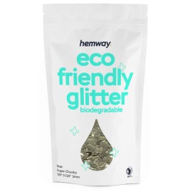 Hemway Biodegradable Glitter Eco Friendly - 100g/3.5oz Bio Cosmetic Safe Sparkle Vegan for Face Eyeshadow Body Hair Festival Makeup Craft - Super Chunky (1/8 0.125 3mm) - Champagne Gold