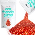 Hemway Biodegradable Glitter Eco Friendly - 100g/3.5oz Bio Cosmetic Safe Sparkle Vegan for Face Eyeshadow Body Hair Festival Makeup Craft - Fine (1/64 0.015 0.4mm) - Red Holographic