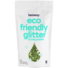 Hemway Biodegradable Glitter Eco Friendly - 100g/3.5oz Bio Cosmetic Safe Sparkle Vegan for Face Eyeshadow Body Hair Festival Makeup Craft - Super Chunky (1/8 0.125 3mm) - Lime Green