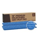 Microfiber Wholesale 18 Absorbent Microfiber Wet Mop Pad - Reusable, Machine Washable, Refills (2 Pack)