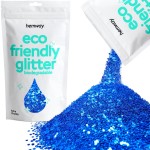 Hemway Eco Friendly Biodegradable Glitter 100g / 3.5oz Bio Cosmetic Safe Sparkle Vegan for Face, Eyeshadow, Body, Hair, Nail and Festival Makeup - Extra Chunky (1/24 0.040 1mm) - Sapphire Blue
