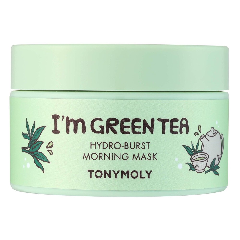 TONYMOLY Im Green Tea Hydro Burst Morning Mask - Refreshing Gel Mask for Dull, Tired Skin - Hydrating, Calming, with Green Tea, Bamboo & Centella Asiatica Extracts - Paraben & Alcohol Free