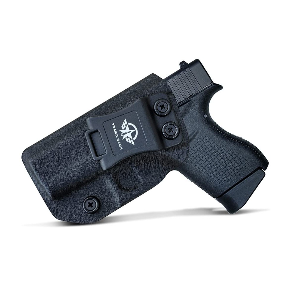 POLE.CRAFT IWB Kydex Holster Fits: Glock 43 / Glock 43X Pistol - Inside Waistband Carry Holster Guns Accessories for G43 G43X (Black, Left Hand)