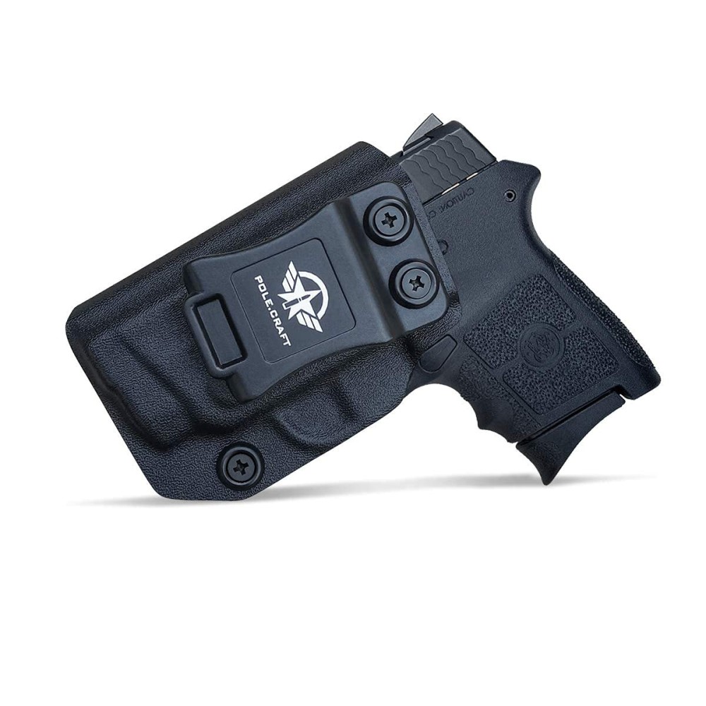 Bodyguard 380 Holster IWB Kydex for S&W M&P Bodyguard 380 with Integrated Laser - Inside Waistband Holster Bodyguard 380 Integrated Laser Pistol Gun Case Accessories (Black, Left)