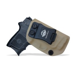 Bodyguard 380 Holster IWB Kydex for S&W M&P Bodyguard 380 with Integrated Laser - Inside Waistband Holster Bodyguard 380 Integrated Laser Holster Gun Case Accessories (Tan, Right)