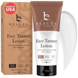 USA Made with Natural & Organic Ingredients Face Tanner - Face Self Tanning Lotion, Non Toxic Self Tanner for Face, Gradual Tan Lotion, Sunless Moisturizer for Fake Tan for Women & Men