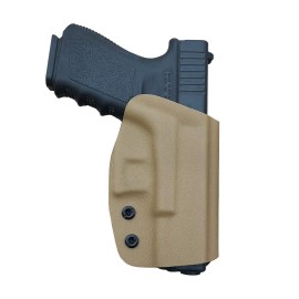 OWB Kydex Holster for Glock 19 19x 25 30s 44 45 Glock 17 Glock 26 (Gen 1-5) / Glock 22 23 27 31 32 33 (Gen 3-4) Pistol, Glock 19 Holster OWB, Waistband Outside Carry 1.5-2 Belt Clip - Tan, Right