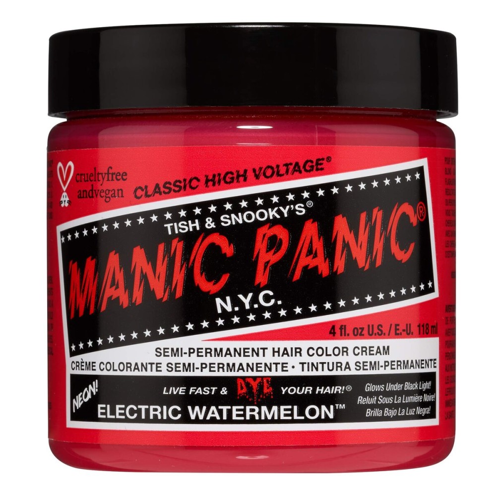 MANIC PANIC Classic Electric Watermelon Semi Permanent Hair Color - Neon Pink Hair Dye for Women & Men That Lasts 4-6 Weeks - Vegan, Ammonia & Cruelty-Free - Create & Mix Custom Shades (4oz)
