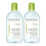 Bioderma Sbium H2O Micellar Water, Duo Pack Cleansing and Makeup Removing Gentle Face Cleanser for Combination to Oily Skin, 33.4 Fl Oz