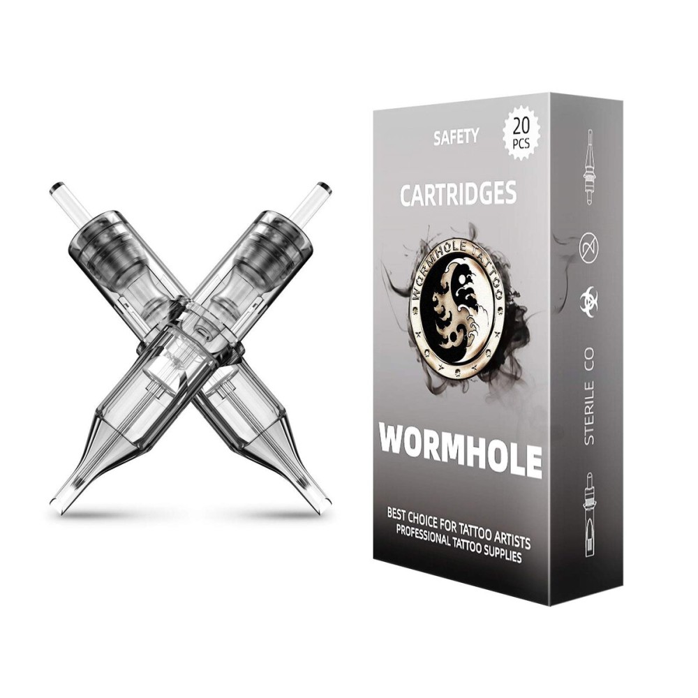 Wormhole Tattoo Cartridge Needles, 7RL Tattoo Needles 20PCS Disposable Tattoo Needle Cartridge Round Liner Cartridge Needles for Tattoo Pen Tattoo Machine Tattoo Supplies 1007RL