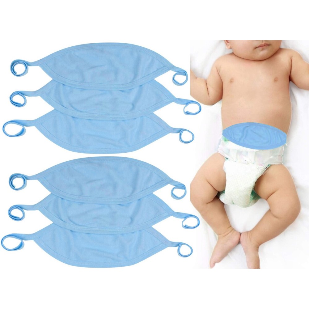 ToBeInStyle Babies\' 6-Pack Comfortable Newborn Baby Belly Binder - Blue - One Size