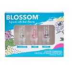 Blossom Moisturizing Scented pH Color Changing Crystal Lip Balm, Strawberry Scented Lip Stain Tint, Infused with Real Flowers, 3 pk, Turquoise/Pink/Purple
