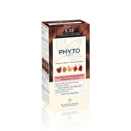 Phytocolor Permanent Hair Color, 5.35 Chocolate Light Brown, with Botanical Pigments, 100% Grey Hair Coverage, Ammonia-free, PPD-free, Resorcin-free