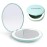 WOBSION LED Lighted Travel Makeup Mirror, 1x/10x Magnification, Compact, Portable for Handbag, Purse, Pocket, 3.5 inch Illuminated, Folding, Handheld, 2-Sided, Round, Cyan