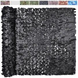 Yeacool Light Weight Camo Netting Camouflage Netting Burlap Camo Tarp Party Decor for Birthday Dinosaur Theme Outdoor Sunshade (Black, 16.4ftx4.9ft, 5m*1.5m)