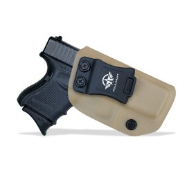 POLE.CRAFT Kydex IWB Holster for Glock 26 / Glock 27 / Glock 33 Pistol Case, Inside Waistband Concealed Carry Holster for G26 G27 G33 Guns Accessories (Tan, Right Hand)
