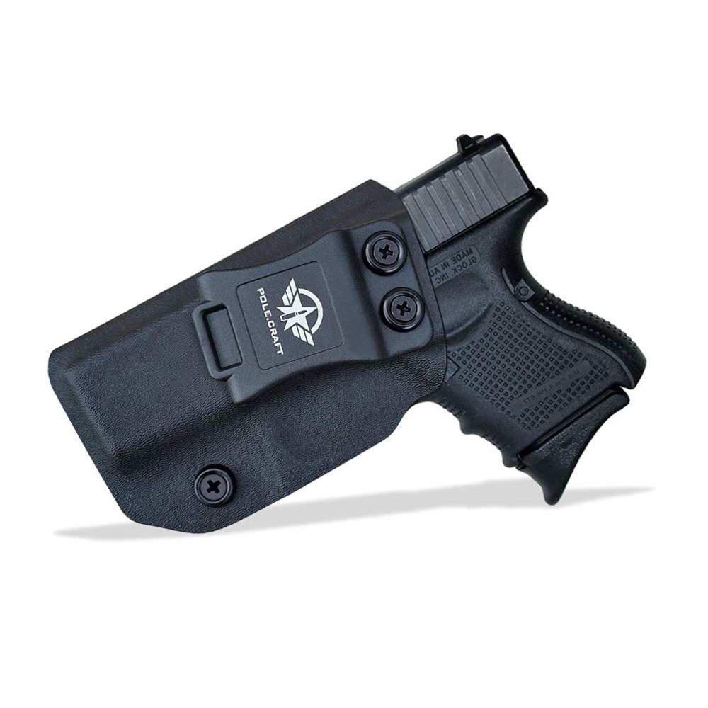 POLE.CRAFT Kydex IWB Holster for Glock 26 / Glock 27 / Glock 33 Pistol Case, Inside Waistband Carry Holster for G26 G27 G33 Guns Accessories (Black, Left Hand)