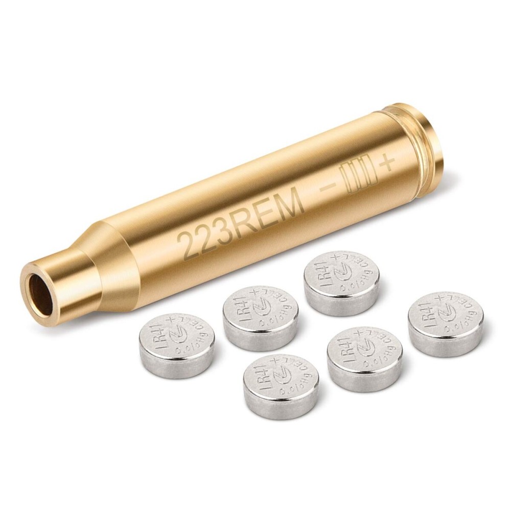 EZshoot Bore Sight for 223 5.56mm Rem Gauge Laser Sight Red Dot Boresighter with 2 Sets of Batteries