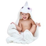 HIPHOP PANDA Hooded Towel - Rayon Made from Bamboo, Bath Towel with Bear Ears for Newborn, Babie, Toddler, Infant - Absorbent Large Baby Towel - Unicorn, 30 x 30 Inch