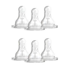 Dr. Brown\'s Natural Flow Baby Bottle Nipple Level T - Newborn, Slower Flow - 6pk - 0m+