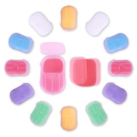 Bamsod 12 Boxes (240 Sheets) Mini Hand Soap Sheets Soap Paper Sheets Portable Disposable Travel Scented Bath Slice Sheet Foaming Paper Soap Confetti Slide Flakes for Travel and Outdoor