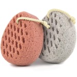 BAIMEI IcyMe Bath Sponge, Sponge Loofah Body Scrubber, Shower Pouf Cleaning Loofahs Sponge, Shower Use Sponge (Pink Grey)