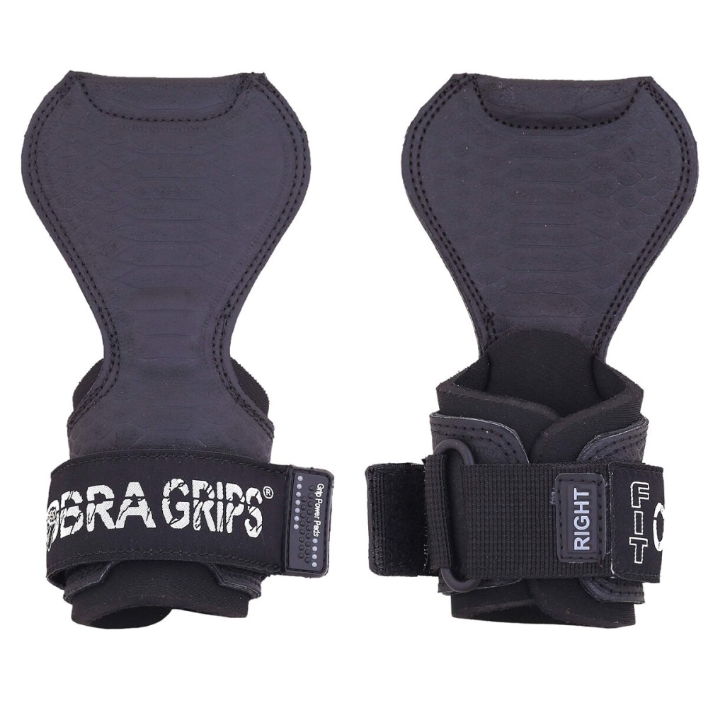 Cobra Grips PRO Weight Lifting Gloves Heavy Duty Straps Alternative Power Lifting Hooks Best for Deadlifts Adjustable Neoprene Padded Wrist Wraps Support Bodybuilding (FIT Black Sway Leather)