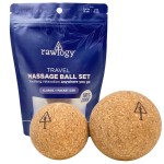 Travel Cork Massage Ball | Lightweight, Sustainable Alternative to Lacrosse Ball for Muscle Pain Relief (2 Piece Assortment, Sanded Cork)
