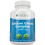 Calcium Citrate 1000mg - 365 Vegan Capsules not Tablets with Added Parsley, Dandelion and Watercress - Without Vitamin D - Made in The USA by Purely Holistic