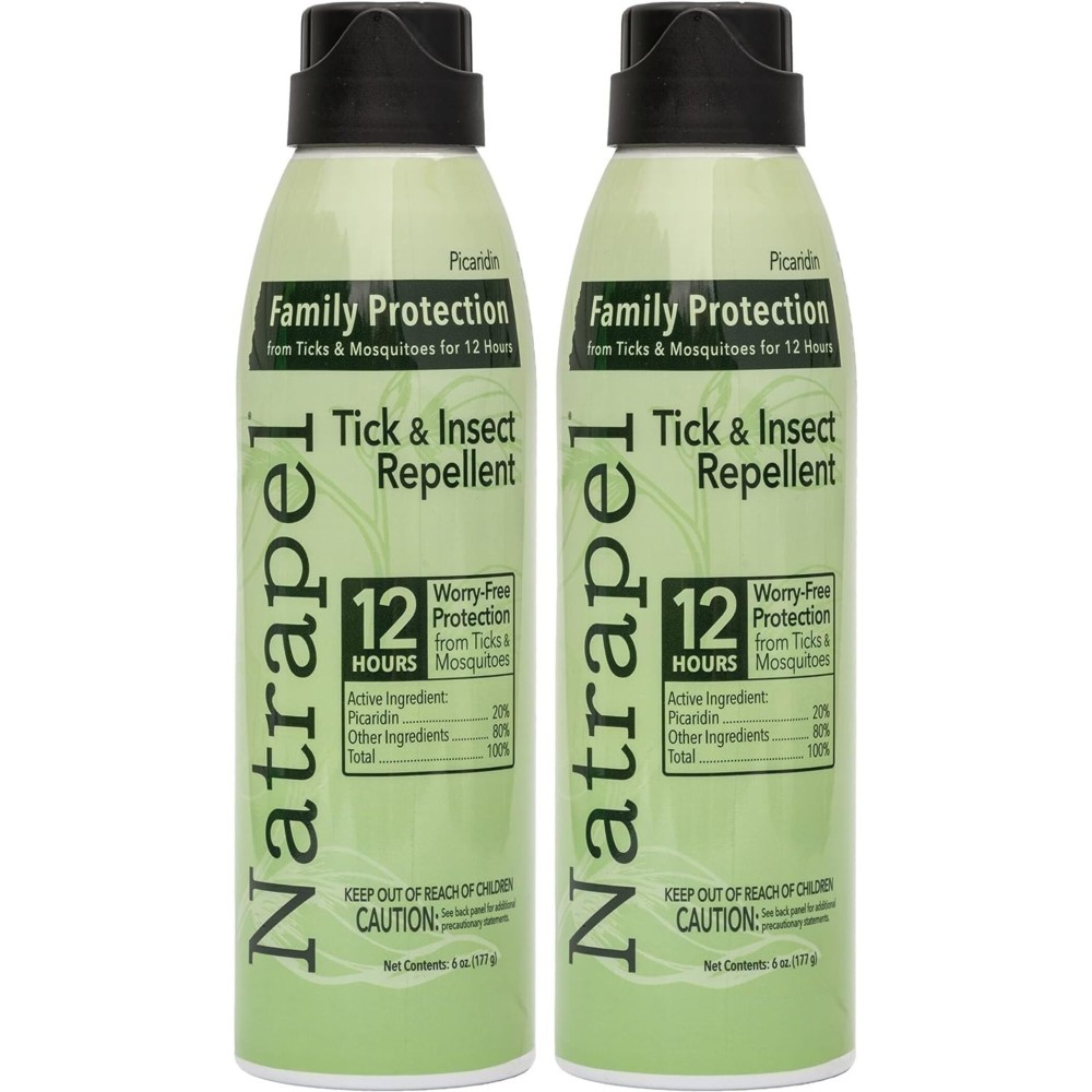 Natrapel Tick & Insect Repellent Eco-Spray - Bug Spray with 20% Picaridin - Family Protection Against Mosquitoes, Ticks & More - Up to 12 Hours of Protection - 6 oz (2 Pack)