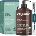 Cliganic Organic Castor Oil, 100% Pure - For Hair, Skin, Face, Eyelashes & Eyebrows | Natural Cold Pressed Unrefined Hexane-Free (8oz)