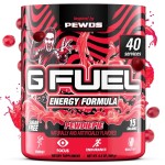 G Fuel PewDiePie Energy Drink Powder, Pre Workout Caffeine Mix for Gaming, Sugar Free Focus Amino, Vitamin + Antioxidants, 9.9oz (Lingonberry, 40 Servings)